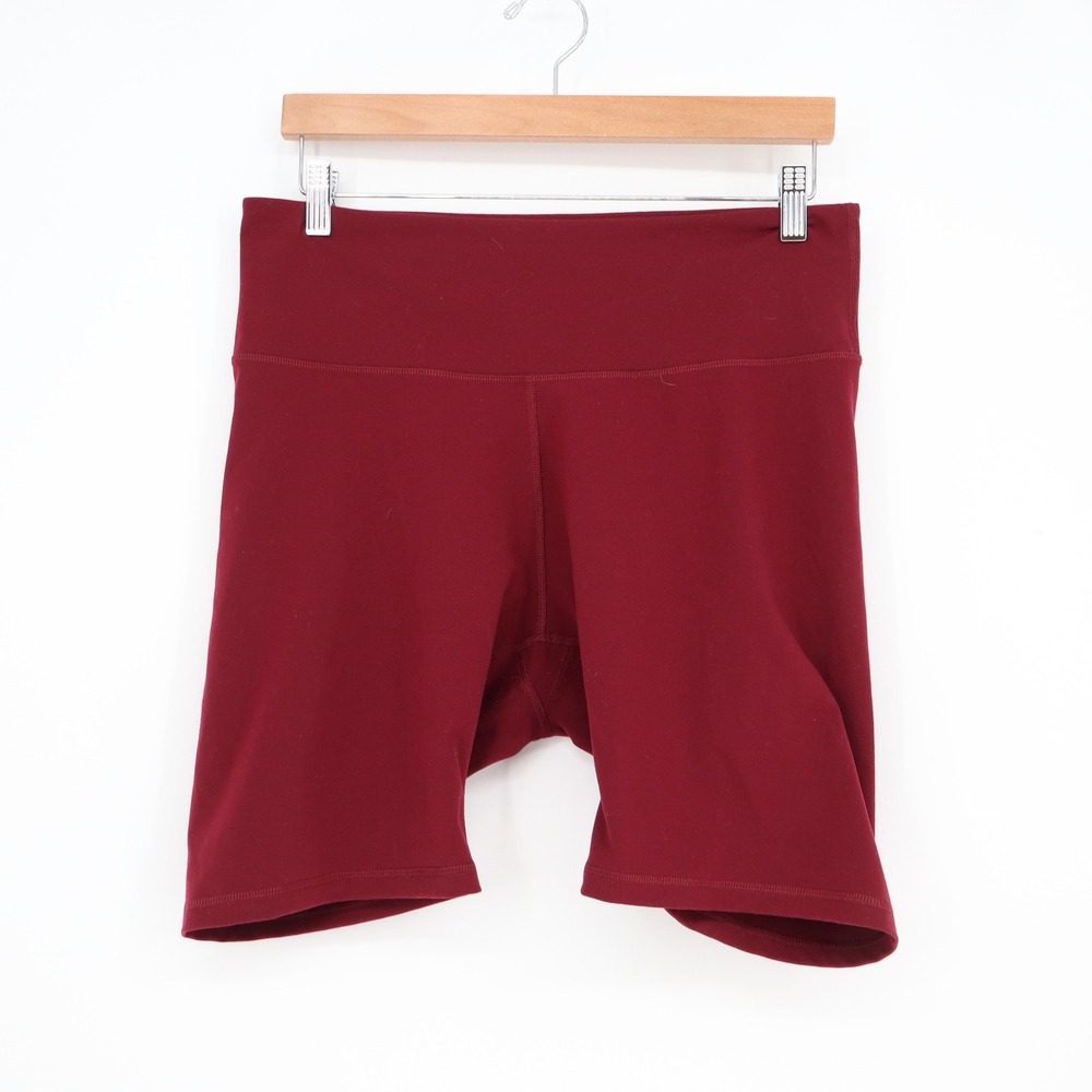 Old Navy Biker Shorts Womens XL Go-Dry Burgundy Compression High Rise Excellent
